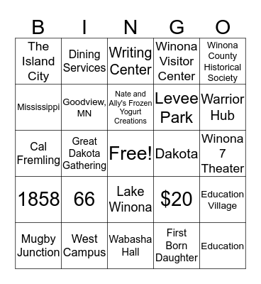 Winona Bingo Card