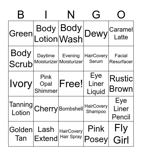SeneGence Teaser Bingo Card