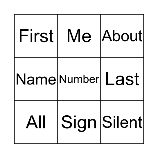 Bingo! I Know These Words! Bingo Card