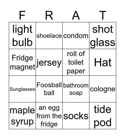 Kleptomaniac Bingo Card