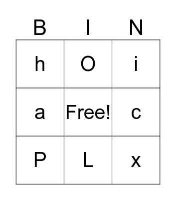 Alphabet Bingo Card