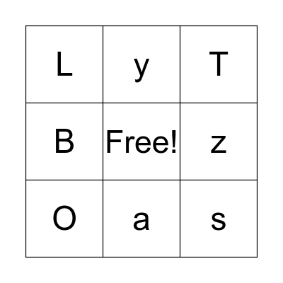 Alphabet Bingo Card