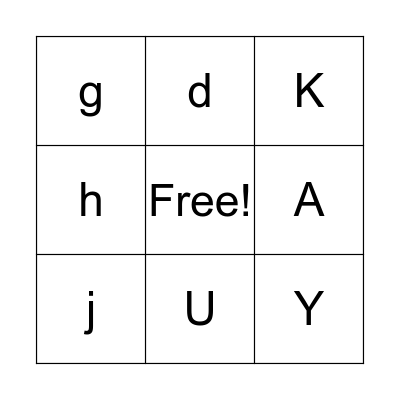 Alphabet  Bingo Card