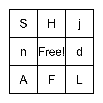 Alphabet  Bingo Card
