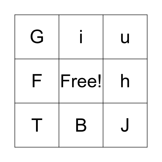 Alphabet Bingo Card