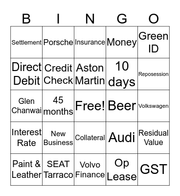 European Financial Services Limited Bingo Card