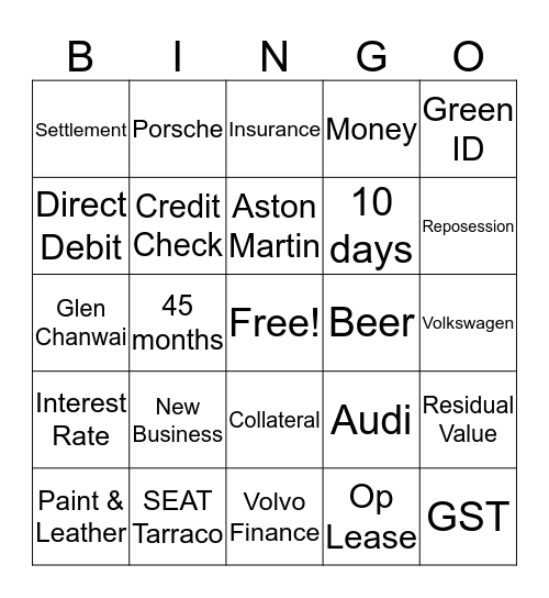 European Financial Services Limited Bingo Card