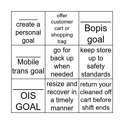 SALES FLOOR  Bingo Card