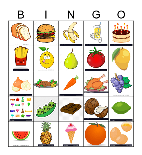 FOOD Bingo Card