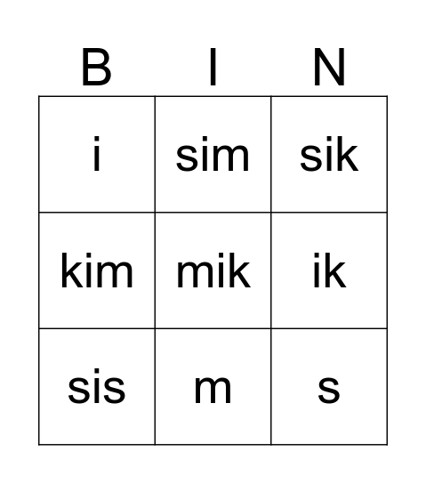 Kern Start Bingo Card
