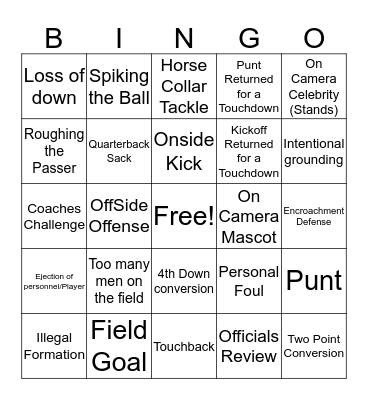 Football Bingo Card