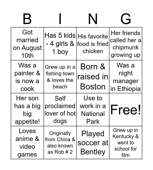 Heartist Bingo Game Bingo Card