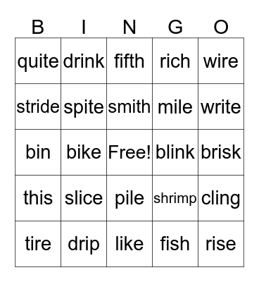 Long/Short i Bingo Card