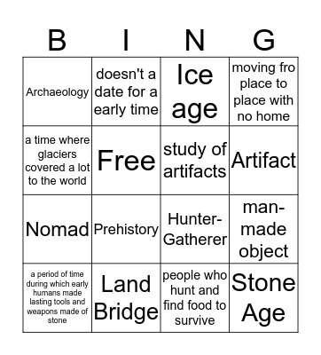 Hunter and Gathers Bingo Card