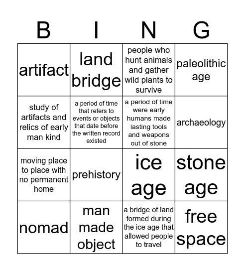 hunter gather  Bingo Card