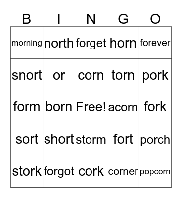 Level 2 Lesson 35 Bingo Card