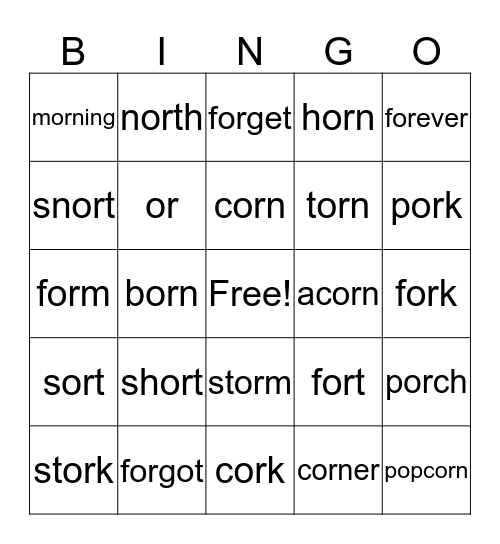 Level 2 Lesson 35 Bingo Card