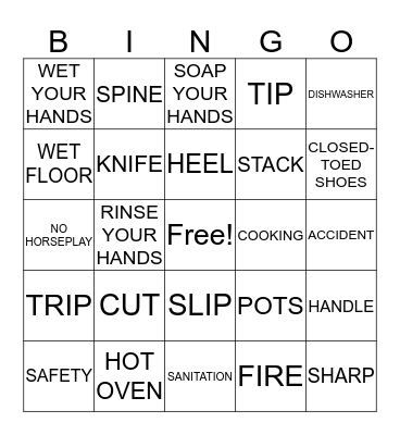 KITCHEN BINGO Card