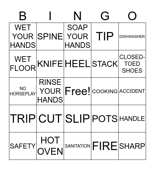 KITCHEN BINGO Card