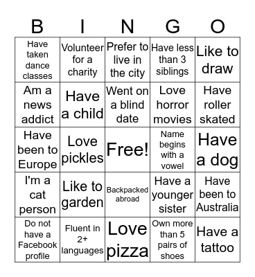 Bingo Bongo Bingo Card
