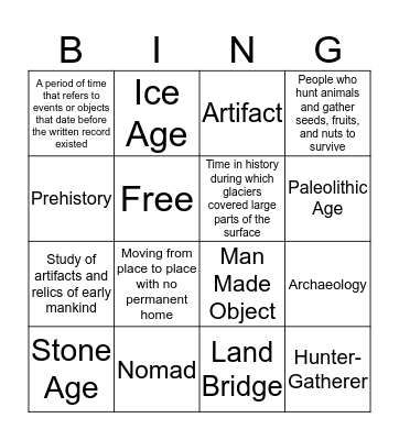 Hunter Gather Bingo Card