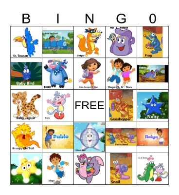 Dora The Explorer Bingo Card