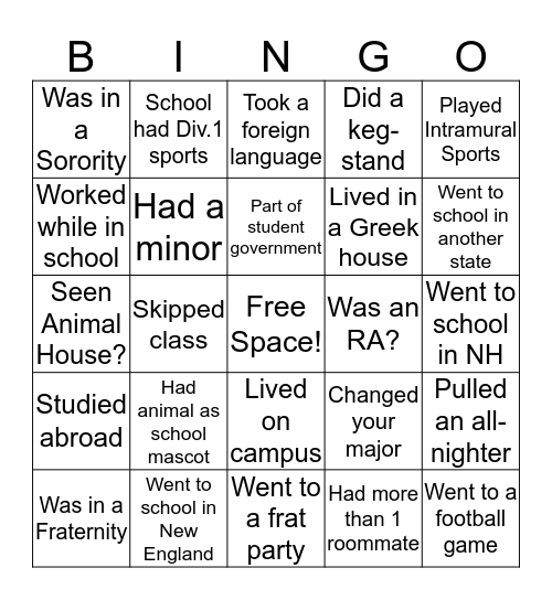 Staff Day 2019 Bingo! Bingo Card
