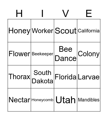 BEE-I-N-G-O Bingo Card