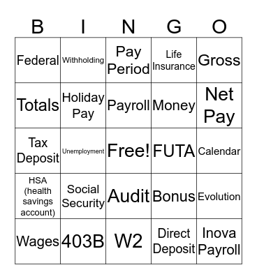 National Payroll Week BINGO Card