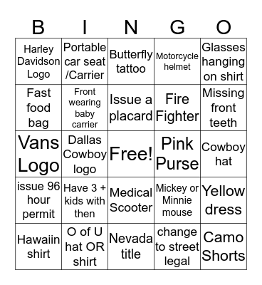 Brandie's Blackout  Bingo Card