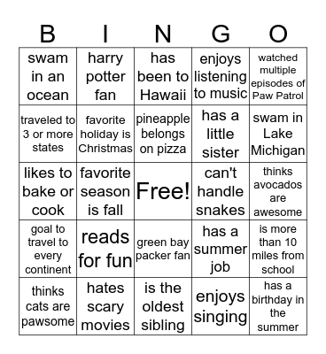 Bingo Card