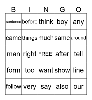 Grade 1 Wks, 19,18,16 Bingo Card