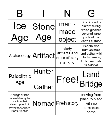 Hunter & Gatherer BINGO Card