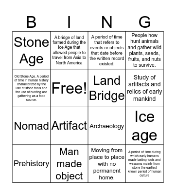 Hunter and Gather Bingo Card