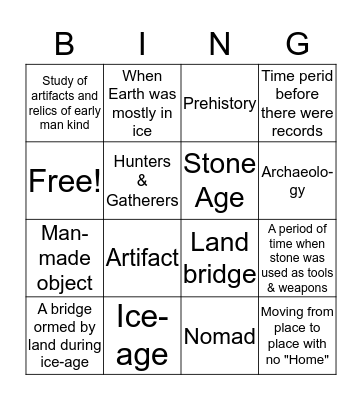 Stone Age Bingo Card