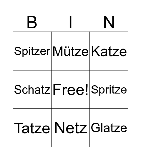 tz Bingo Card