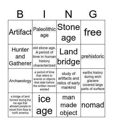Hunters and Gatherers  Bingo Card