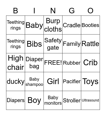 Peyton's Bingo Card