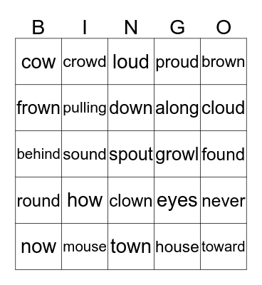 Tippy Toe Chick, Go! Bingo Card