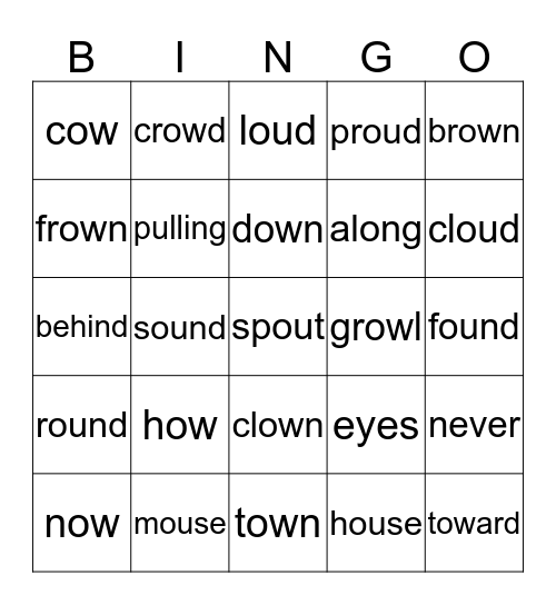 Tippy Toe Chick, Go! Bingo Card