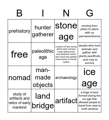 hunters and gathers Bingo Card