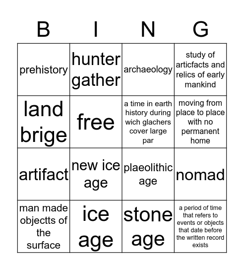 hunter and gather bingo Card