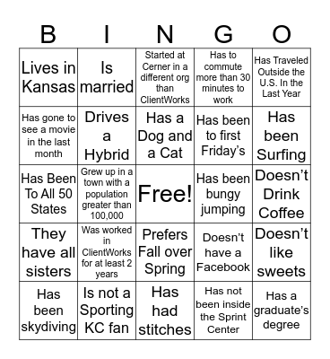 ClientWorks Summit Bingo Card