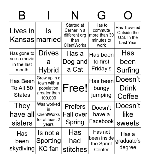 ClientWorks Summit Bingo Card