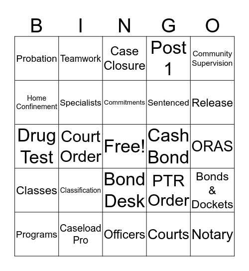 Best Team Ever Bingo Card