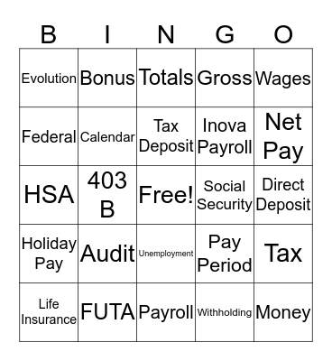 National Payroll Week BINGO Card