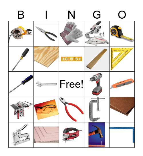 Tools and Building Materials Bingo Card