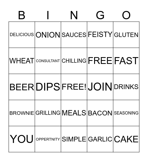 TASTEFULLY  SIMPLE  Bingo Card