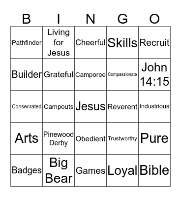 CADET Bingo Card