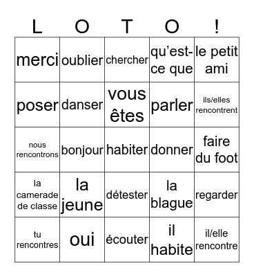 2mh chapitre 1 ABC Bingo Card